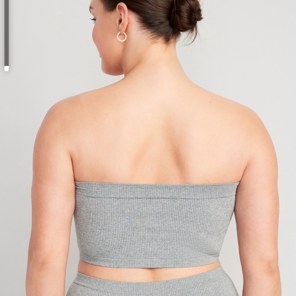 NWT OLD NAVY Rib-Knit Seamless Bandeau Bralette Color Gray Stone - Picture 4 of 5